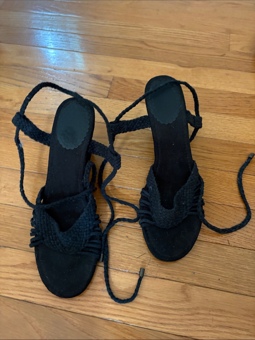 GAP Black Braided Lace-Up Women's Sandals